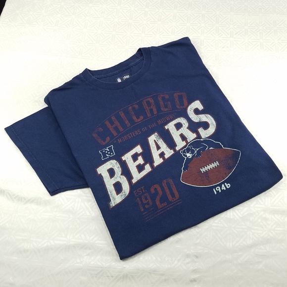 White NFL Football Girls Chicago Bears Tie Dye Tee Shirt Navy